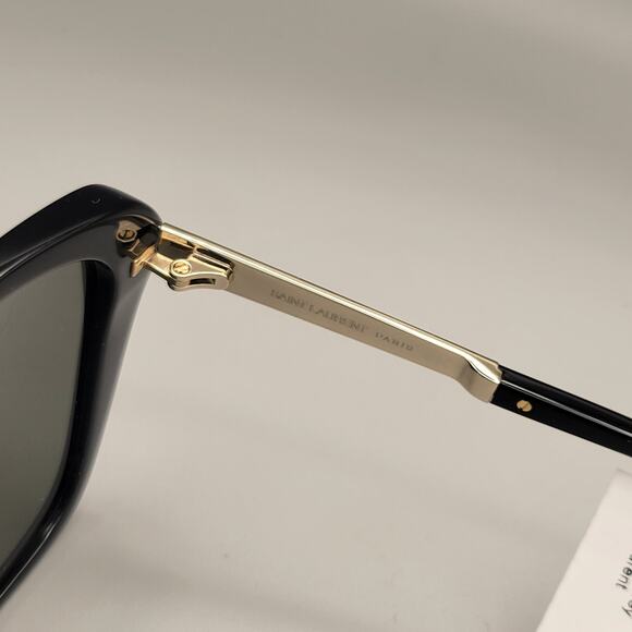 New Saint Laurent SL M78/F 002 Black Plastic Oversized Sunglasses Grey Lens - Picture 5 of 12